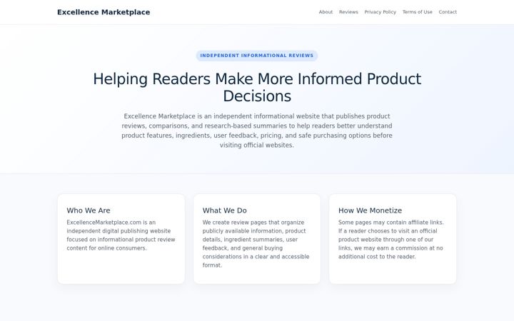 Screenshot of excellencemarketplace.com