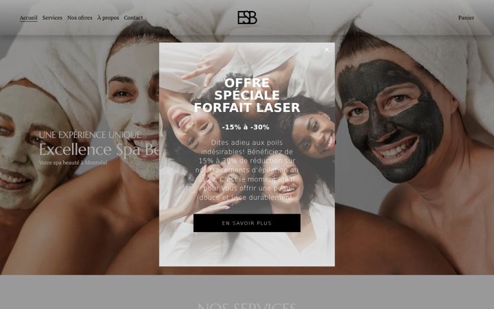 Screenshot of excellencespabeaute.com