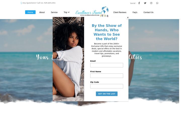 Screenshot of excellencestravel.com