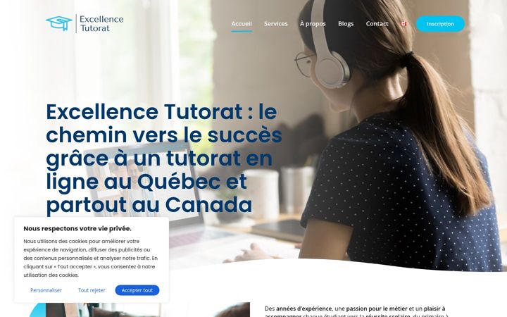 Screenshot of excellencetutorat.ca