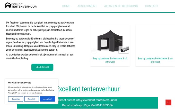 Screenshot of excellent-tentenverhuur.nl