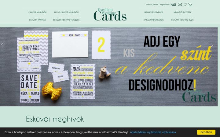 Screenshot of excellentweddingcards.hu