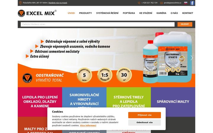 Screenshot of excelmix.cz