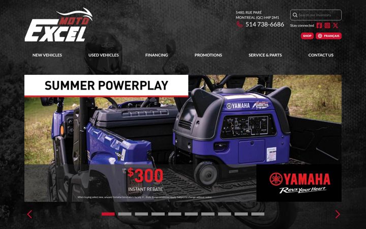 Screenshot of excelmoto.com