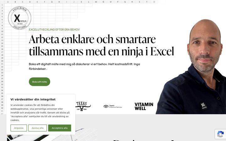 Screenshot of excelninja.se