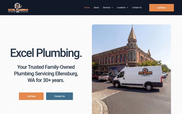Screenshot of excelplumbingellensburg.org