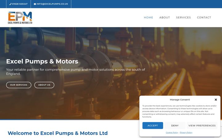 Zrzut ekranu excelpumps.co.uk