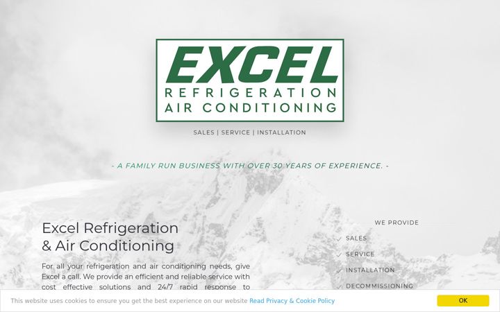 Zrzut ekranu excelrefrigeration.co.uk