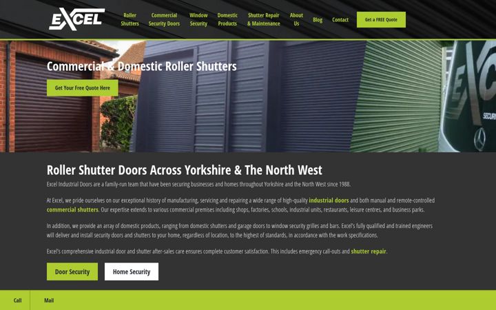 Zrzut ekranu excelrollershutters.co.uk