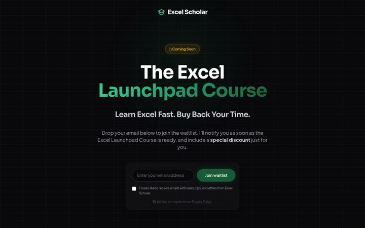 Screenshot of excelscholar.com