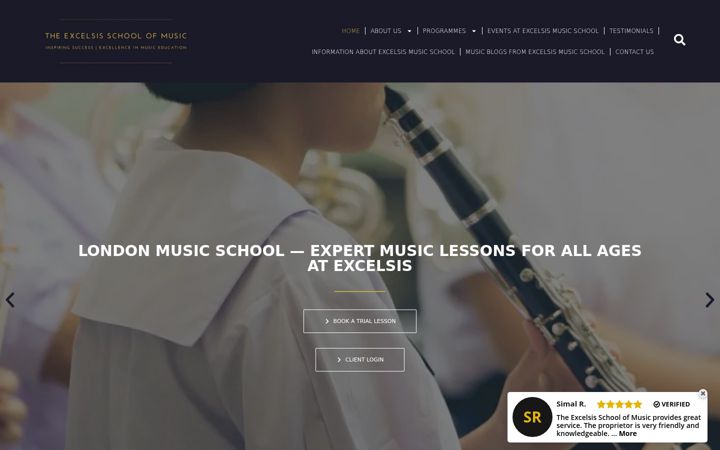 Screenshot of excelsismusic.co.uk