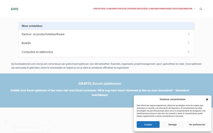 Screenshot of excelsjablonen.com