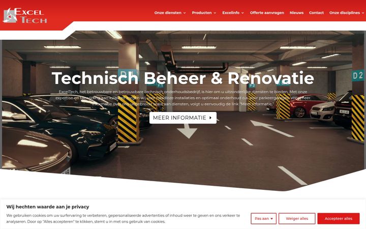 Screenshot of exceltech.nl