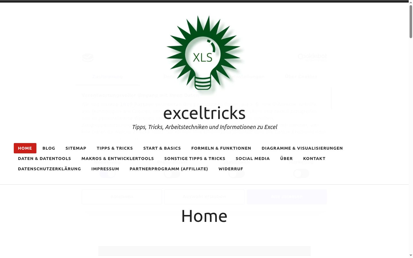 Screenshot of the consent banner shown before any interaction