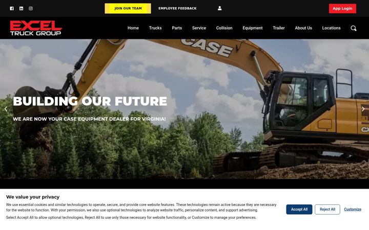 Screenshot of exceltruckgroup.com