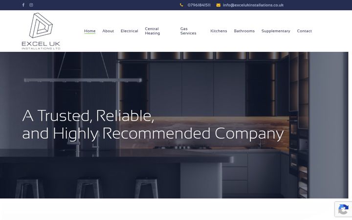 Screenshot of excelukinstallations.co.uk