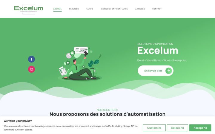 Screenshot of excelum.fr