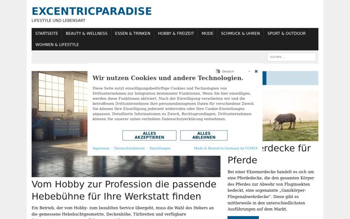 Screenshot of excentricparadise.de