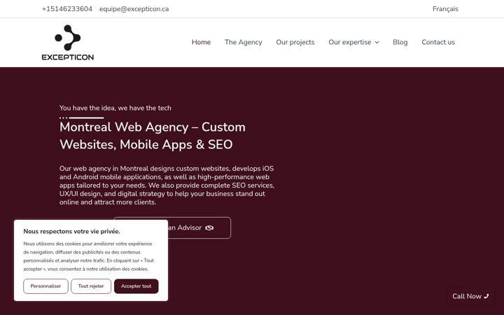 Screenshot of excepticon.ca
