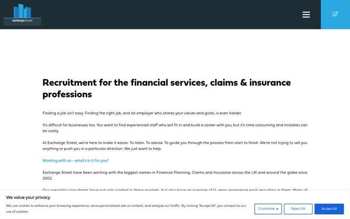 Screenshot of exchange-street.co.uk