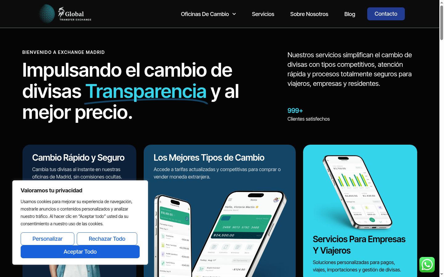Screenshot del banner di consenso mostrato prima di qualsiasi interazione