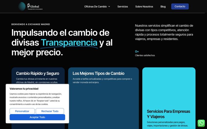 Screenshot of exchangemadrid.com