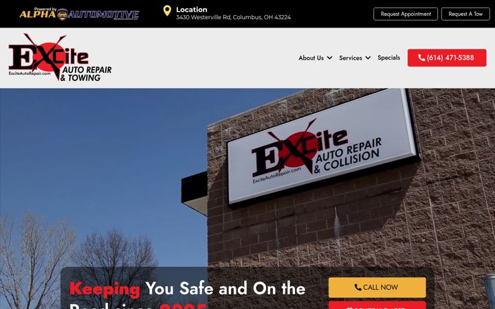 Screenshot of exciteautorepair.com
