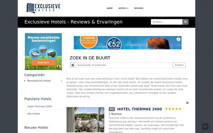 Screenshot of exclusievehotels.nl