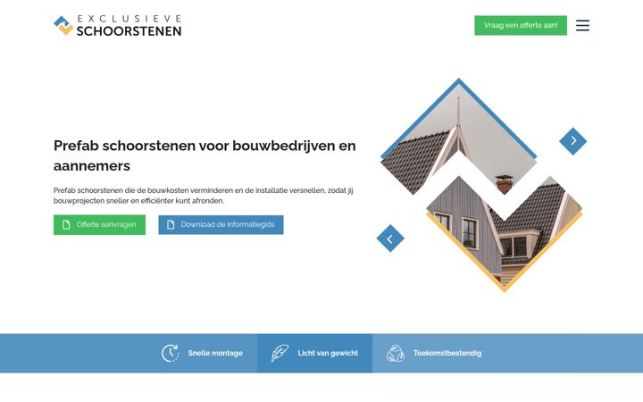 Screenshot of exclusieveschoorstenen.nl