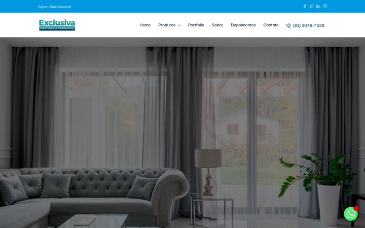 Screenshot of exclusivacortinas.com.br