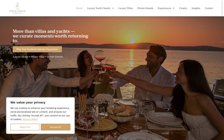 Screenshot of exclusive-adriatic.com