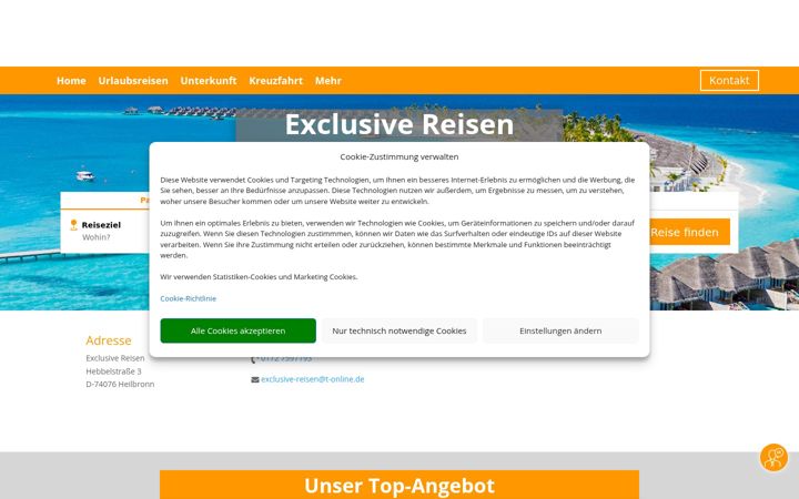 Skærmbillede af exclusive-reisen-keles.de