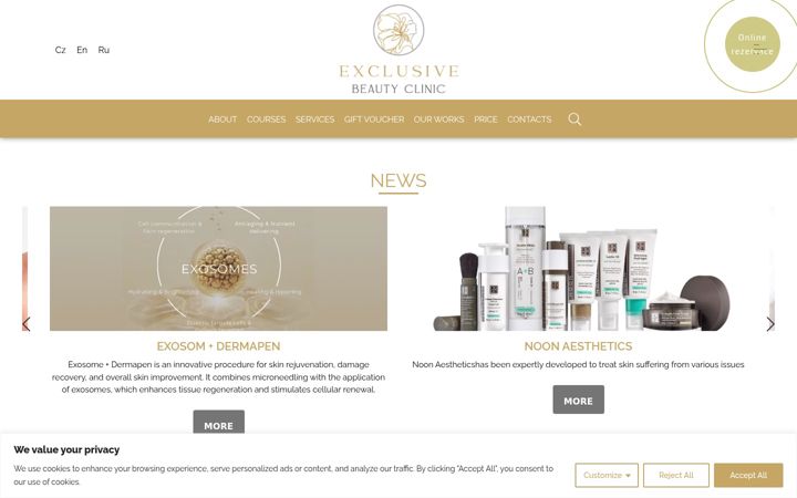 Screenshot of exclusivebeauty.cz