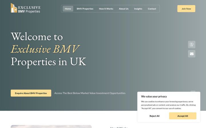 Ekrano kopija exclusivebmvproperties.co.uk