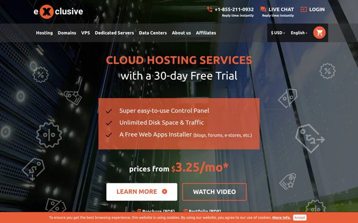 Screenshot von exclusivehosting.net