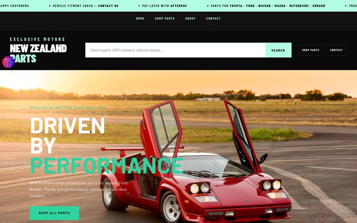 Screenshot of exclusivemotors.co.nz