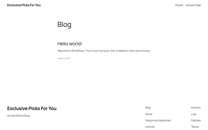 Screenshot of exclusivepicksforyou.com