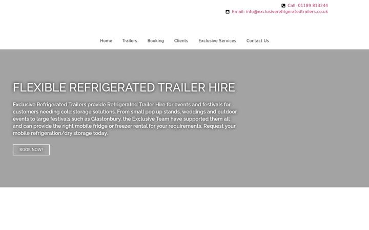 Screenshot of exclusiverefrigeratedtrailers.co.uk