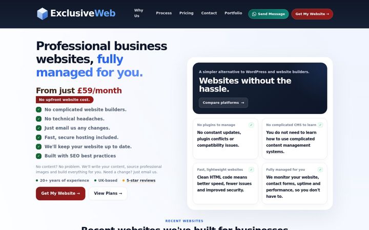 Screenshot of exclusivewebdesign.co.uk