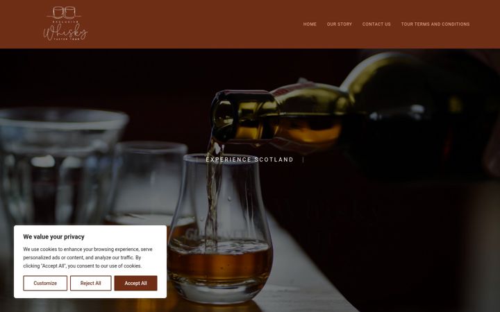 Screenshot of exclusivewhiskytastertour.com