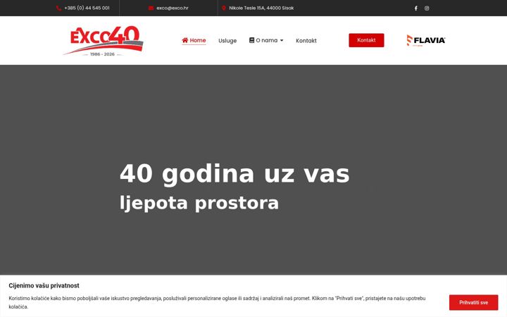 Snímek obrazovky exco.hr