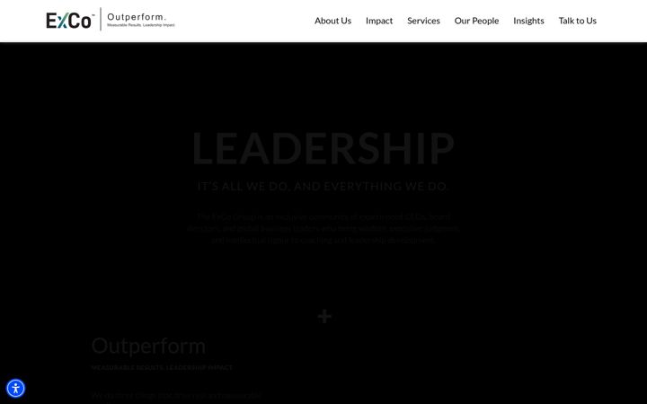 Screenshot of excoleadership.com