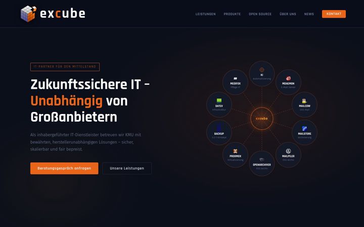 Screenshot of excube.de