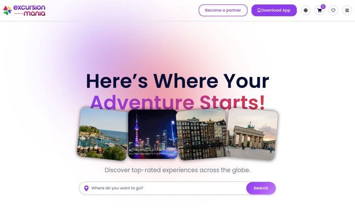 Screenshot of excursionmania.com