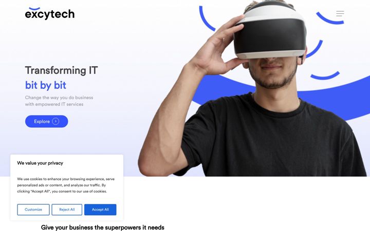 Skærmbillede af excytech.ie