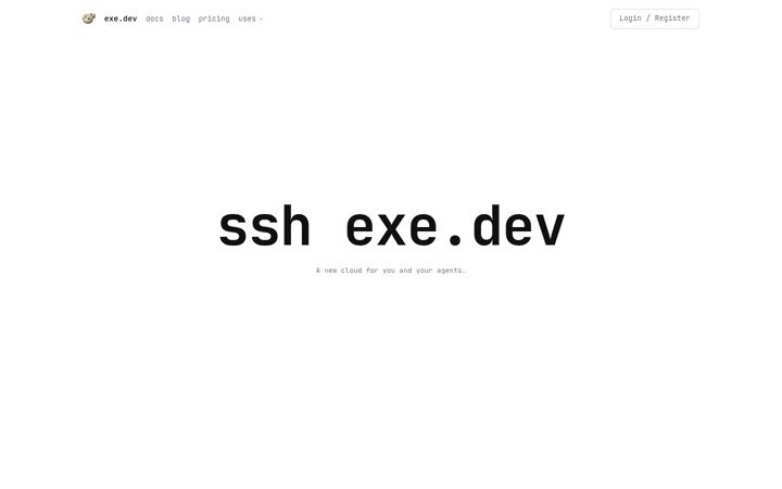 Screenshot of exe.dev