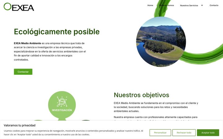 Screenshot of exeamedioambiente.com