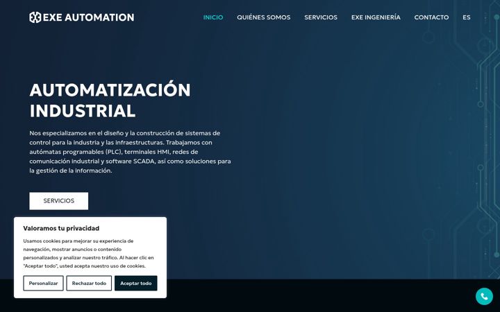 Screenshot of exeautomatizacion.com