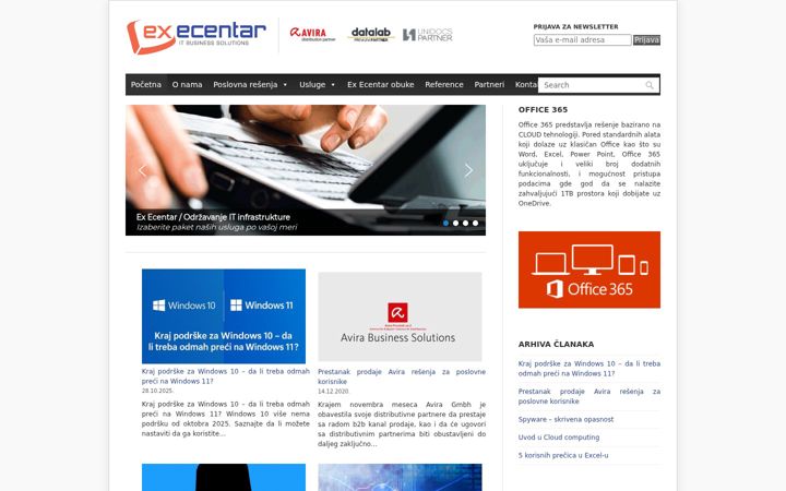 Screenshot of execentar-it.rs