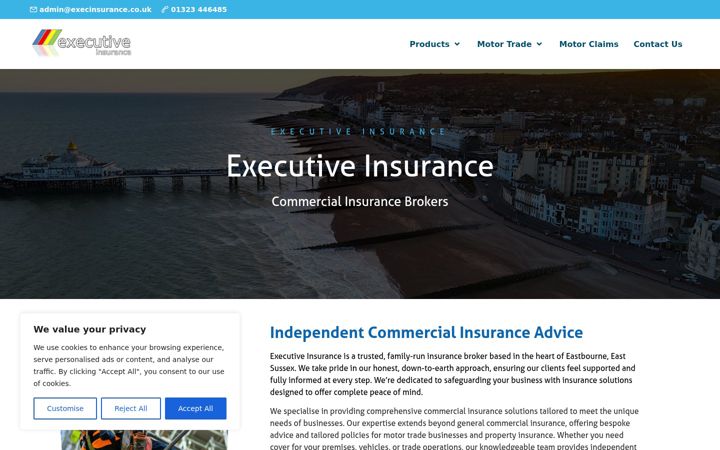 Screenshot of execinsurance.co.uk